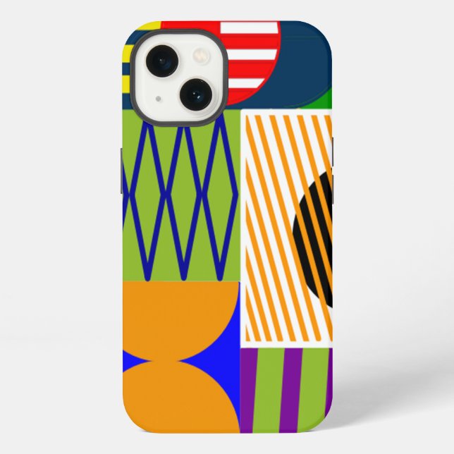 Coque iPhone Collage de forme Bauhaus (Verso)