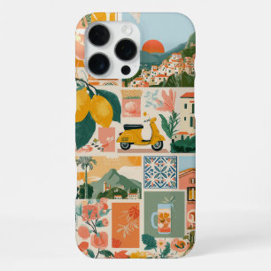 Coque iPhone 16 Pro Max Collage de la côte italienne - Ambiance estivale m