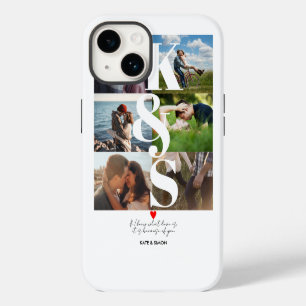Coque Pour iPhone 14 Collage de photos de couples amoureux Monogramme p