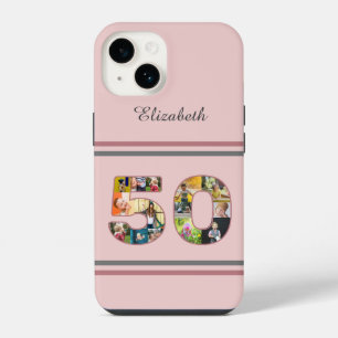 Coque Pour iPhone 14 Collage de photos de fête d'anniversaire 50 ans Du