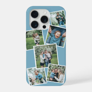 Coque iPhone 15 Pro Collage de photos moderne personnalisé de 6 photos
