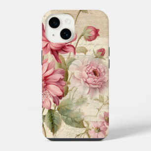 Coque Pour iPhone 14 Collage floral français antique élégant vintage