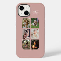 Collage photo de 6 Monogramme Or Rose