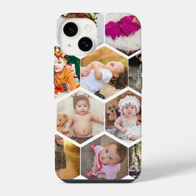 Coque iPhone Collage photo Hexagon (Verso)