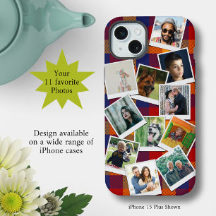 Coque iPhone 15 Plus Collage photo personnalisé de 11 photos