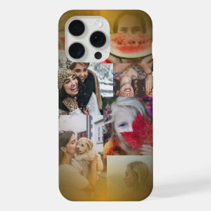 Coque iPhone 15 Pro Max Collage photo tendance 6  Métal doré  
