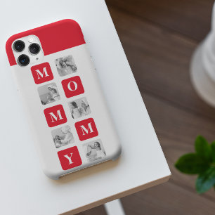 Coque iPhone 11Pro Max Collage tendance Photo & Red Best Mommy Cadeau