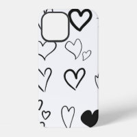 Collection de coeurs dessinés à la main isolés sur