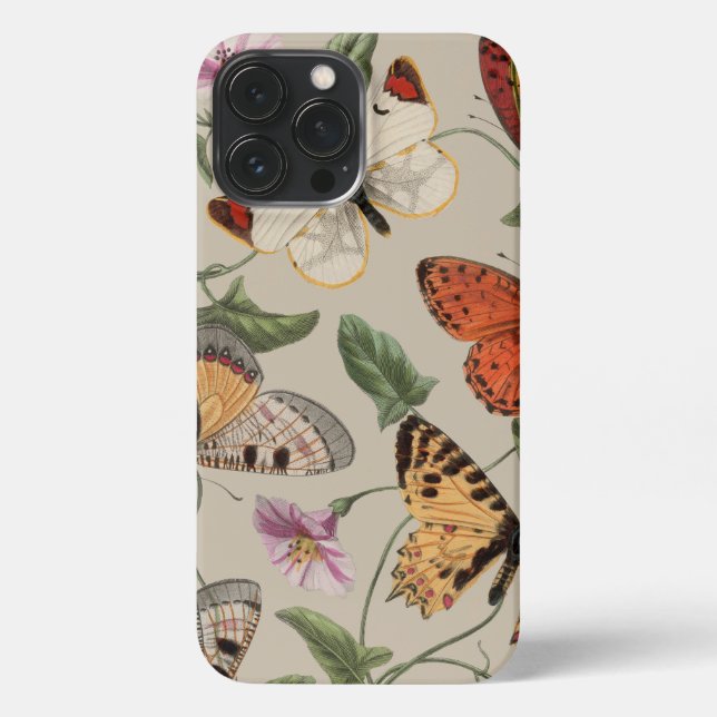 Coque iPhone Collection de la papillon Moth Nature Dessin (Verso)