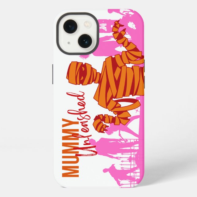 Coque iPhone Collection de timbres d'Halloween "Mummy Unleashed (Verso)
