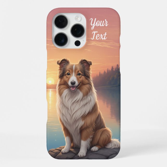 Coque iPhone Collie par le lac (Verso)