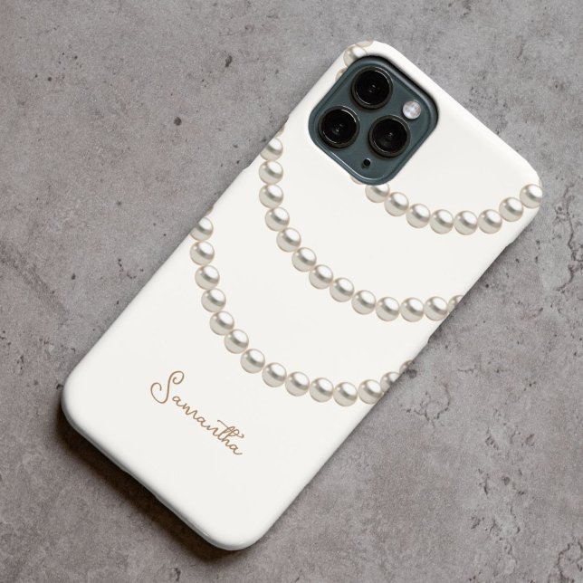 Coque iPhone colliers Pearl blancs (Créateur téléchargé)