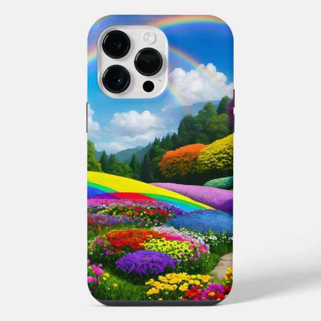 Coque iPhone Collines et Fleurs de l'Arc-en-Ciel Deux (Verso)