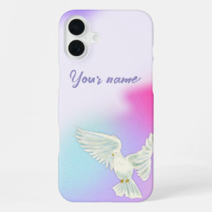 Coque iPhone 16 Plus Colombe Saint-Esprit Nom Personnalisé Foi Chrétien