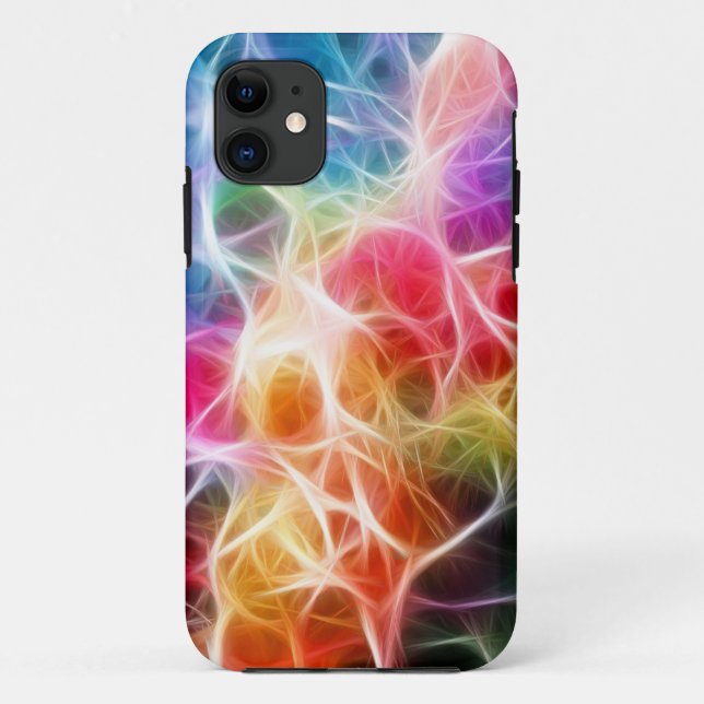 coque iphone Coloré clair rose vert Net (Dos)