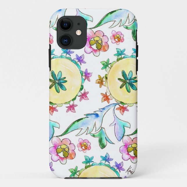 Coque iphone coloré de motif d'aquarelle (Dos)