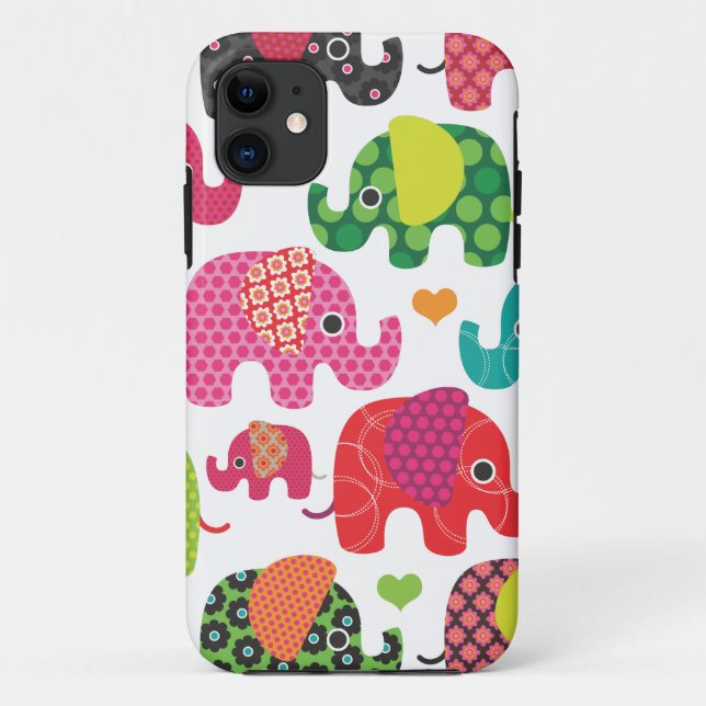 Coque iphone coloré de motif d'enfants d'éléphant (Dos)