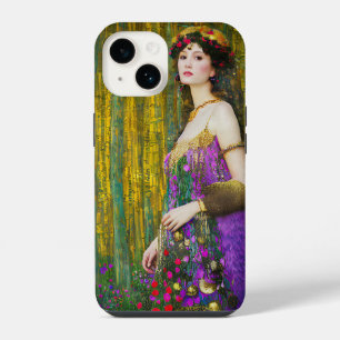 Coque Pour iPhone 14 Coloré Klimt Style Collage Portrait d'une femme