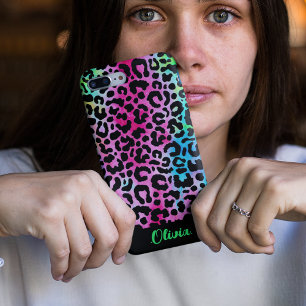 Etui iPhone 13 Pro Max Coloré Stylish Léopard Texture Neon Feminine