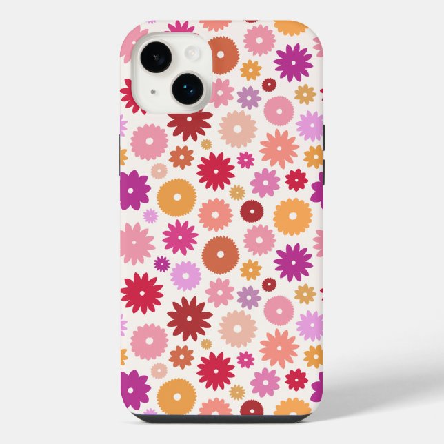 Coque iPhone Colorful Blooms Repeat Pattern (Verso)