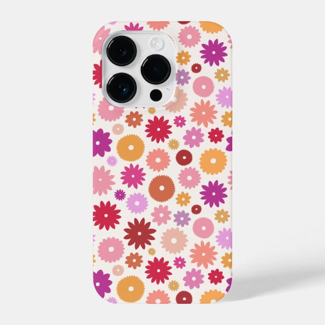 Coque iPhone Colorful Blooms Repeat Pattern (Verso)