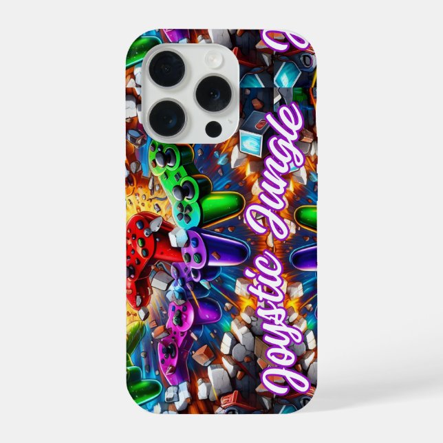 Coque iPhone Colorful Neon Joysticks Pattern (Verso)