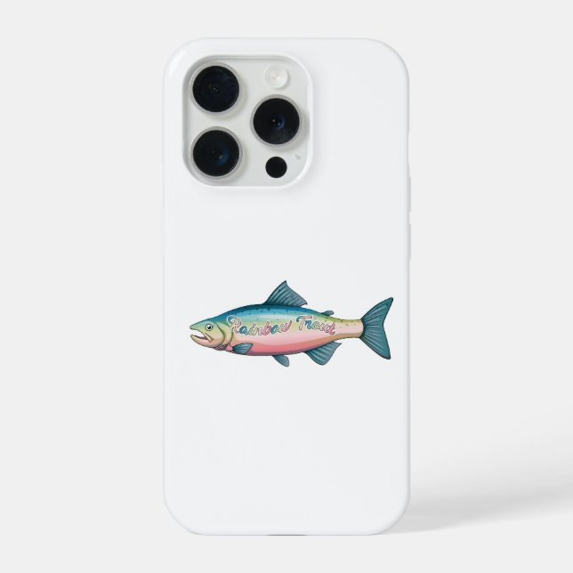 Coque iPhone Colorful Rainbow Trout Fishing Gift (Verso)