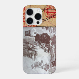 COQUE iPhone 16 PRO COMBAT DE NAVIRE PIRATE / CARTES AU TRÉSOR DE PIRA
