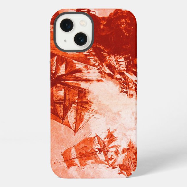 COQUE iPhone COMBAT DE NAVIRE PIRATE EN ROUGE (Verso)