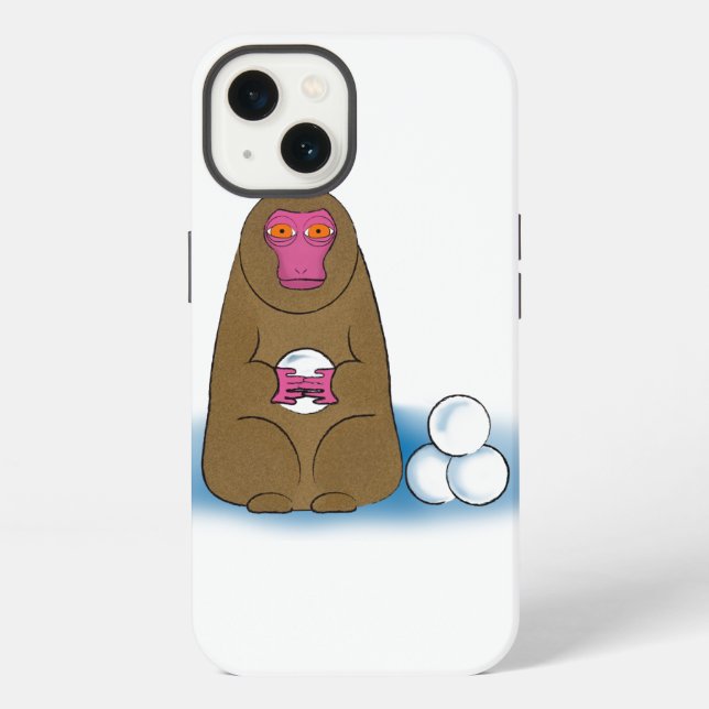 Coque iPhone Combattant de boules de neige singe des neiges (Verso)