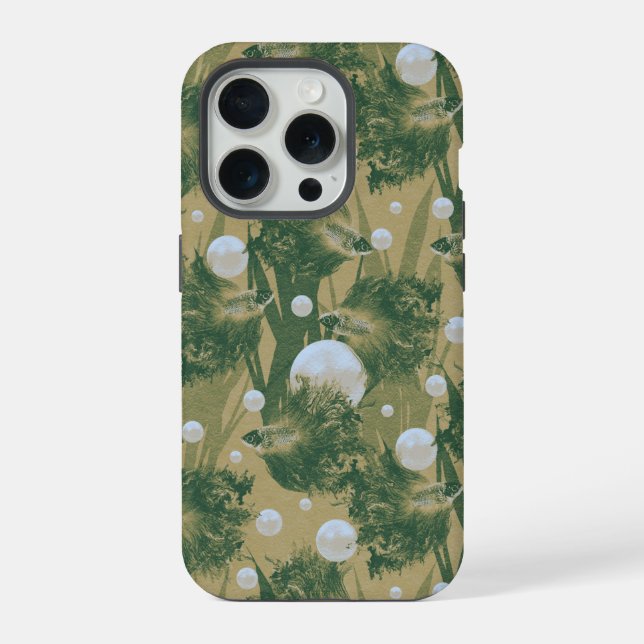 Coque iPhone Combattant siamois vert  (Verso)