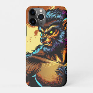 Coque iPhone 11Pro Comic Book Style Werewolf devant la Pleine lune