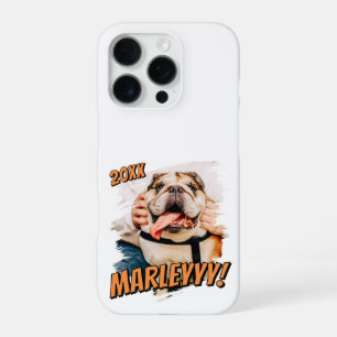 Coque iPhone 16 Pro Comic moderne simple Grunge personnalisé photo pou