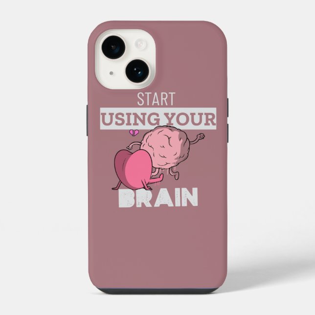 Coque iPhone Commencez à utiliser votre cerveau | Conception de (Verso)