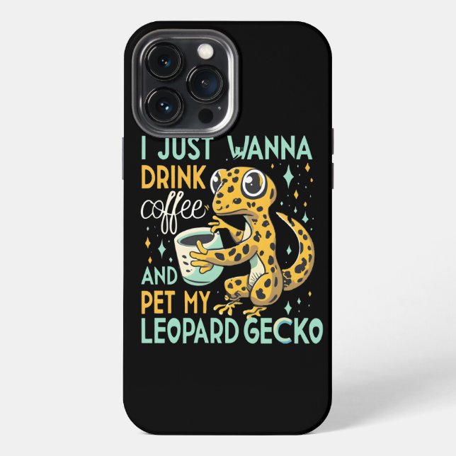 Coque iPhone Compagnie de caféine : Bliss Café Léopard Gecko (Verso)