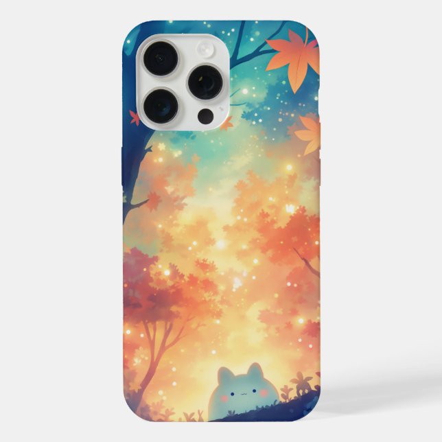 Coque iPhone Compagnon Chat Chaleureux d'Automne (Verso)