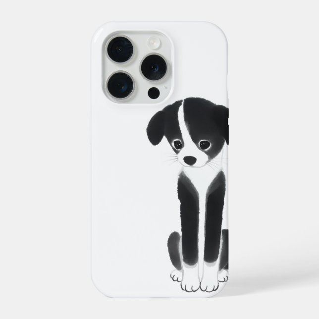 Coque iPhone Compagnon Silencieux – Chiots Zen Ink (Verso)