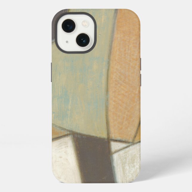 Coque iPhone Composition abstraite avec des couleurs amorties (Verso)