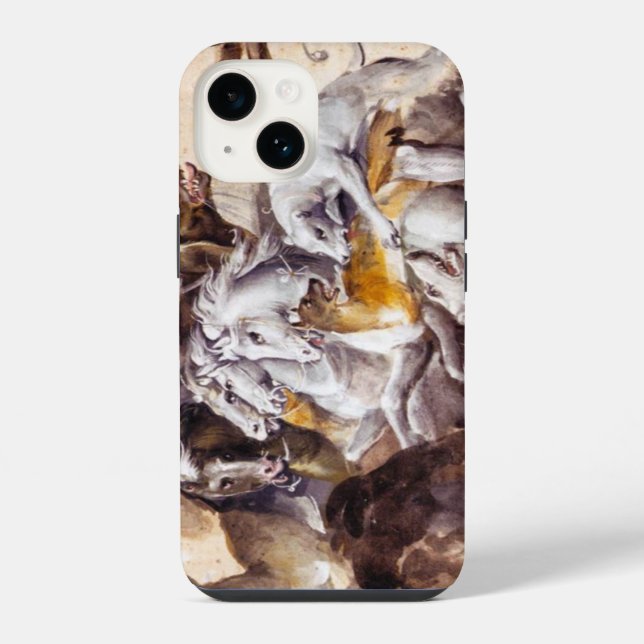 COQUE iPhone COMPOSITION AVEC DES ANIMAUX,ÉLEVAGE DE CHEVAUX,CE (Verso)