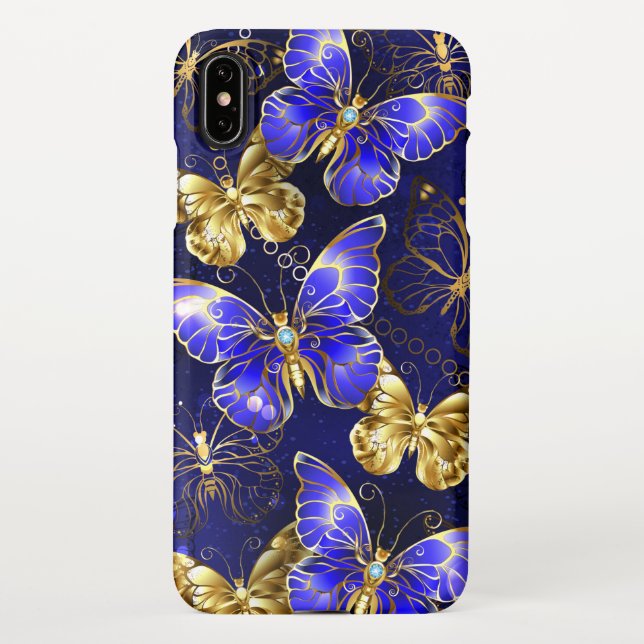 Coque iPhone Composition avec papillons Sapphire (Dos)