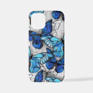 Coque iPhone 12 Mini Composition des White and Blue Butterflies