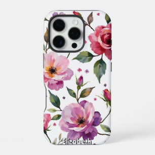 Coque iPhone 16 Pro Composition florale aquarelle artistique