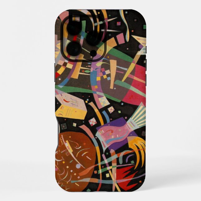 Coque iPhone Composition X de Kandinsky, œuvre d'art abstrait (Verso)