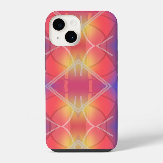 Coque iPhone Conception Abstraite Couches Néon Soft  (Verso)