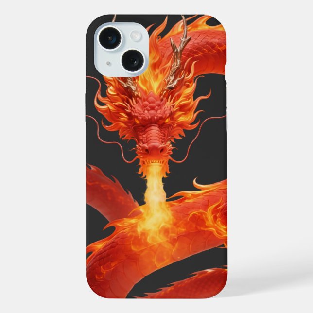 Coque iPhone Conception artistique de fantasy de dragon de feu, (Verso)
