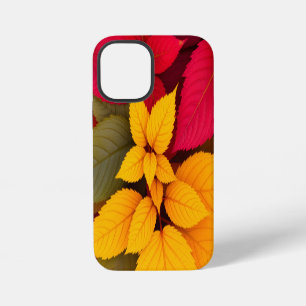 Coque iPhone 12 Mini Conception botanique de feuilles d'automne colorée