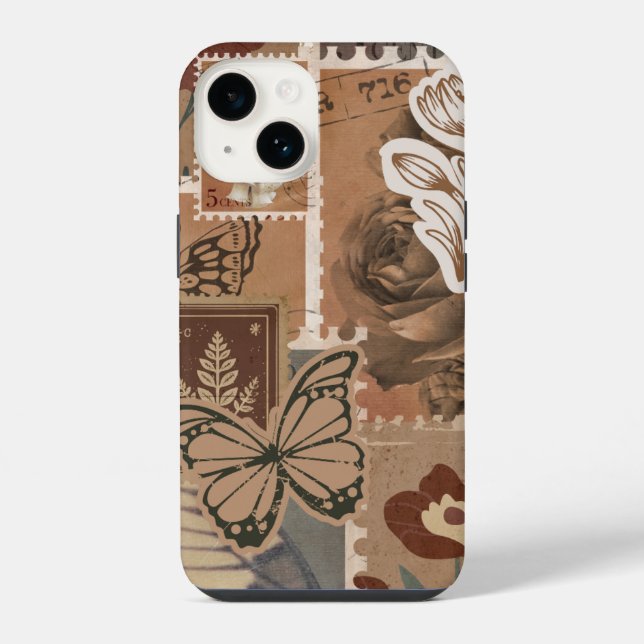 Coque iPhone Conception Brown esthétique vintage (Verso)
