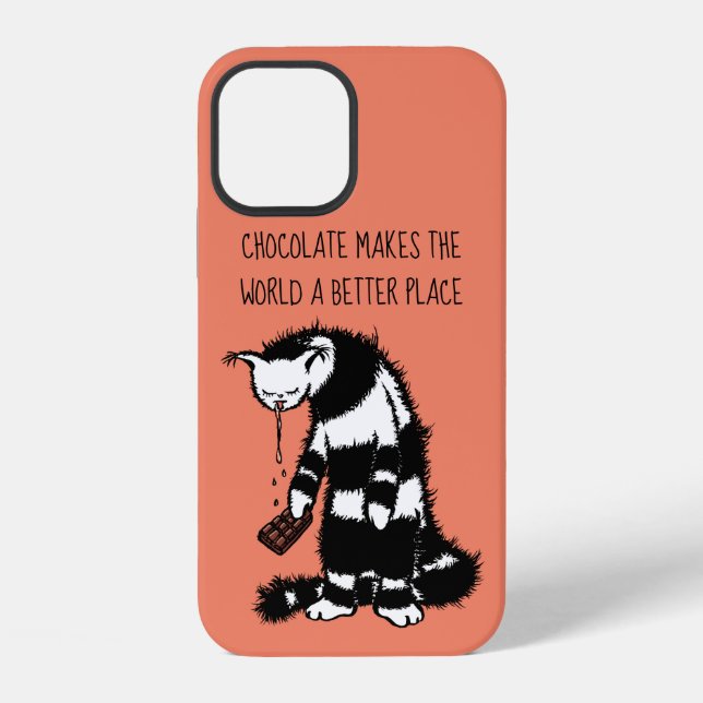 Coque iPhone Conception Chocolat Lover - Funny Chat Caractère (Verso)