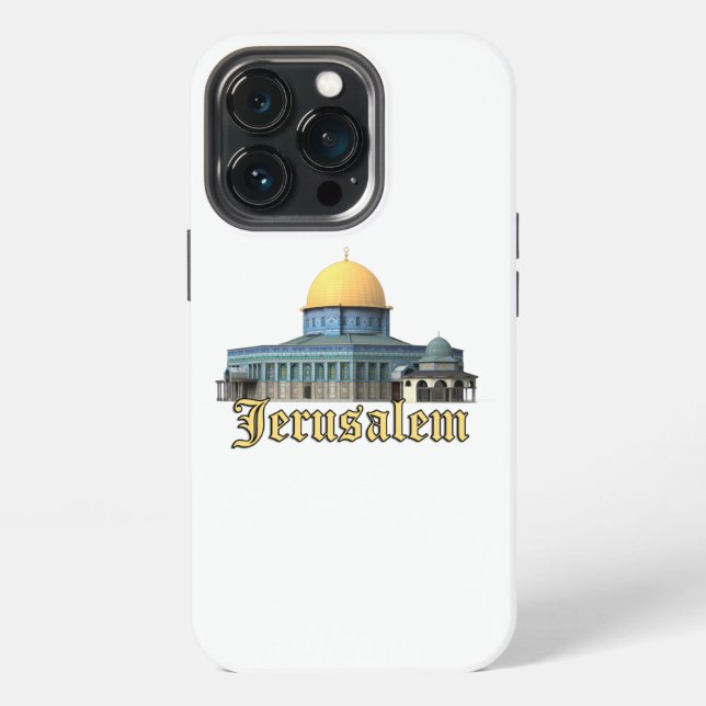 Coque iPhone Conception classique du dôme du Rocher de Jérusale (Dos)