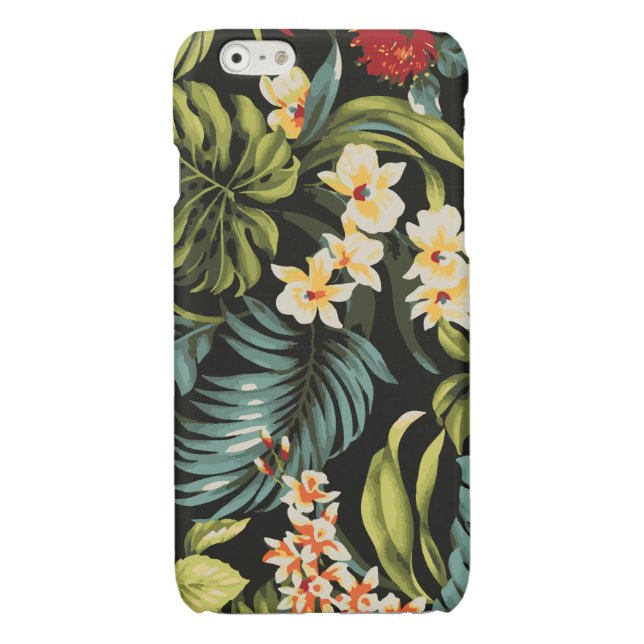 Coque iPhone Conception colorée de fleurs d'Hawaï (Dos)